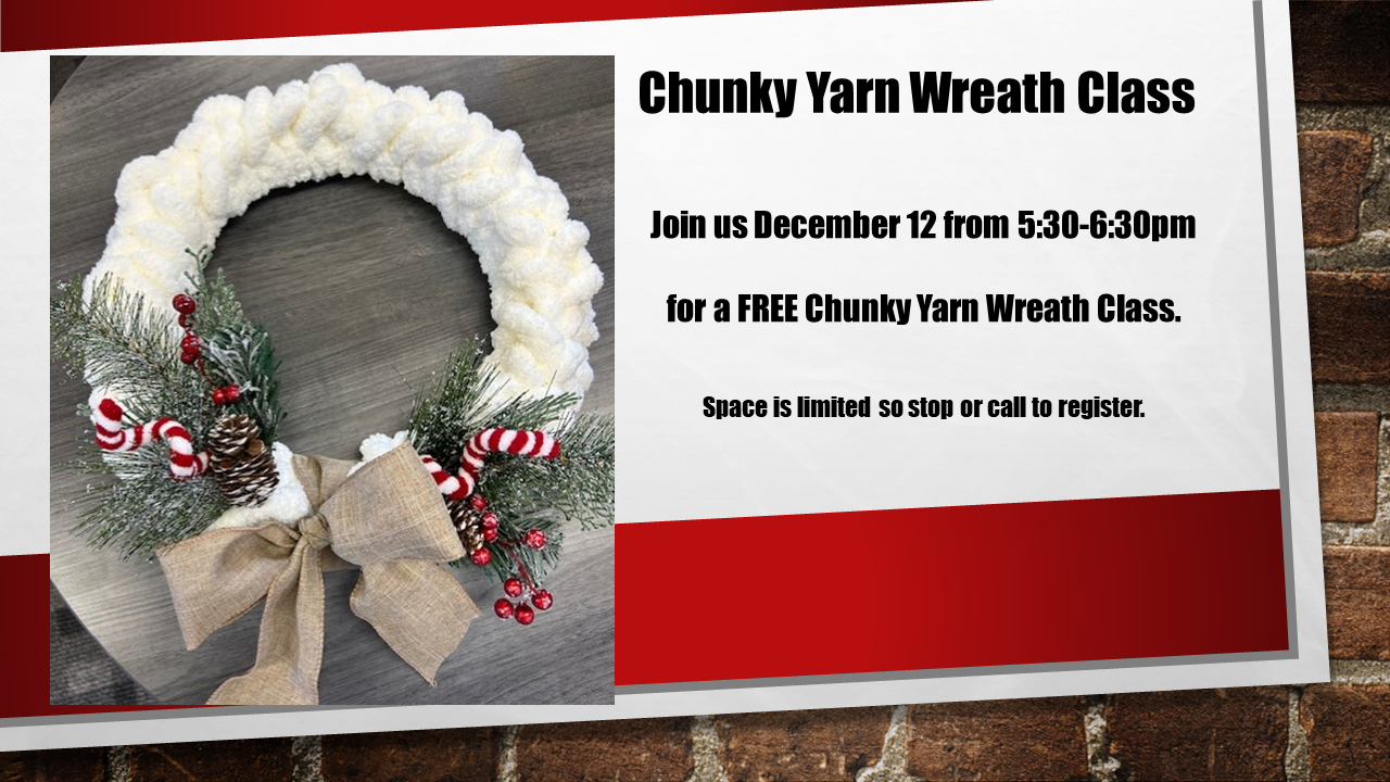chunky yarn wreath class